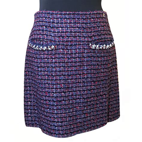 chanel blue skirt and top|Chanel skirts for sale.